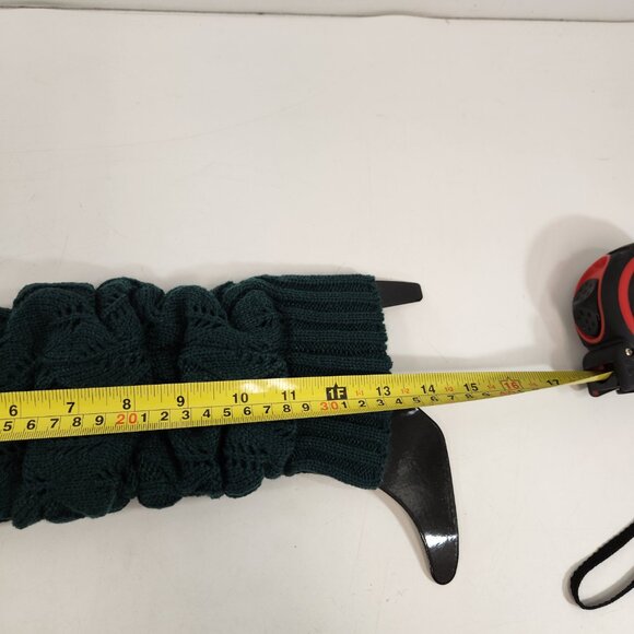 Vintage Acrylic Leg Warmers Dark Teal w/ Lace & Button Detail NEW 80s Slouchy - Picture 9 of 9